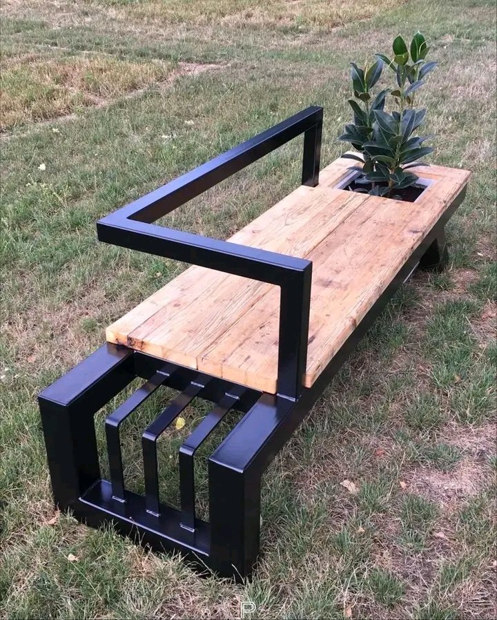 OUTDOOR BENCH WITH PLANTER